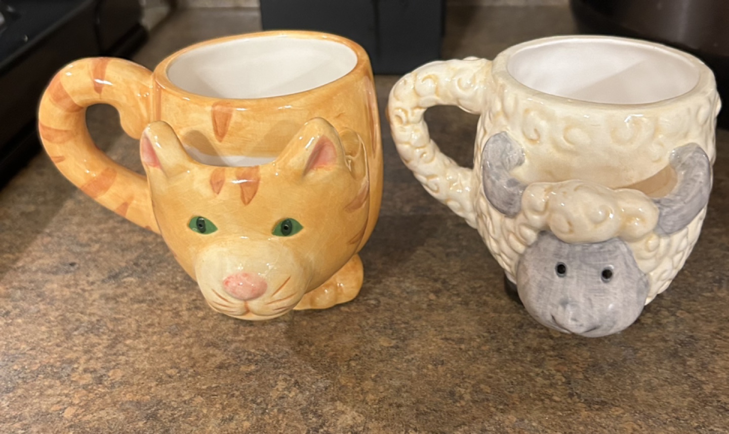 # freecycle Cat and Sheep Mugs