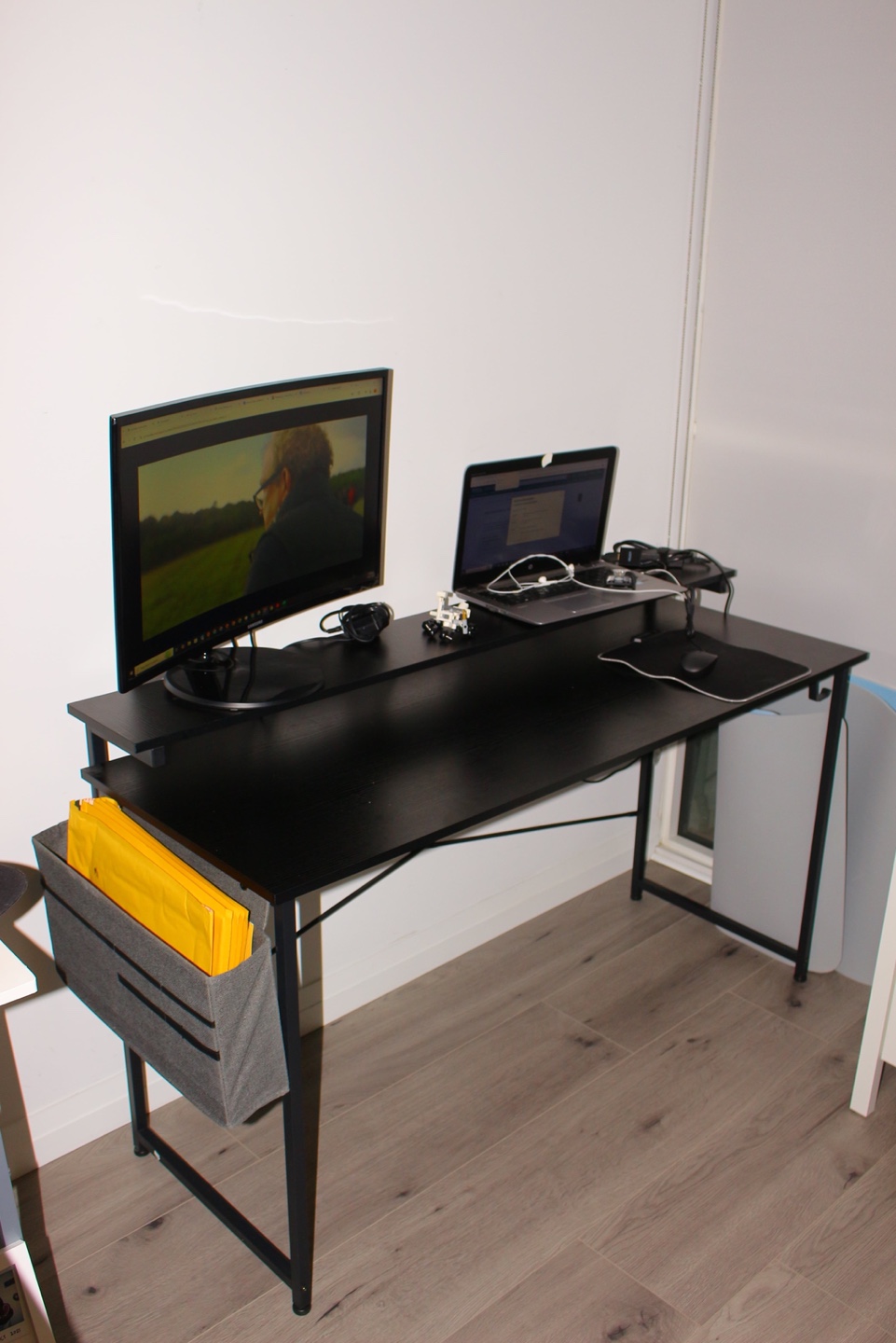 Black Computer Desk with Storage