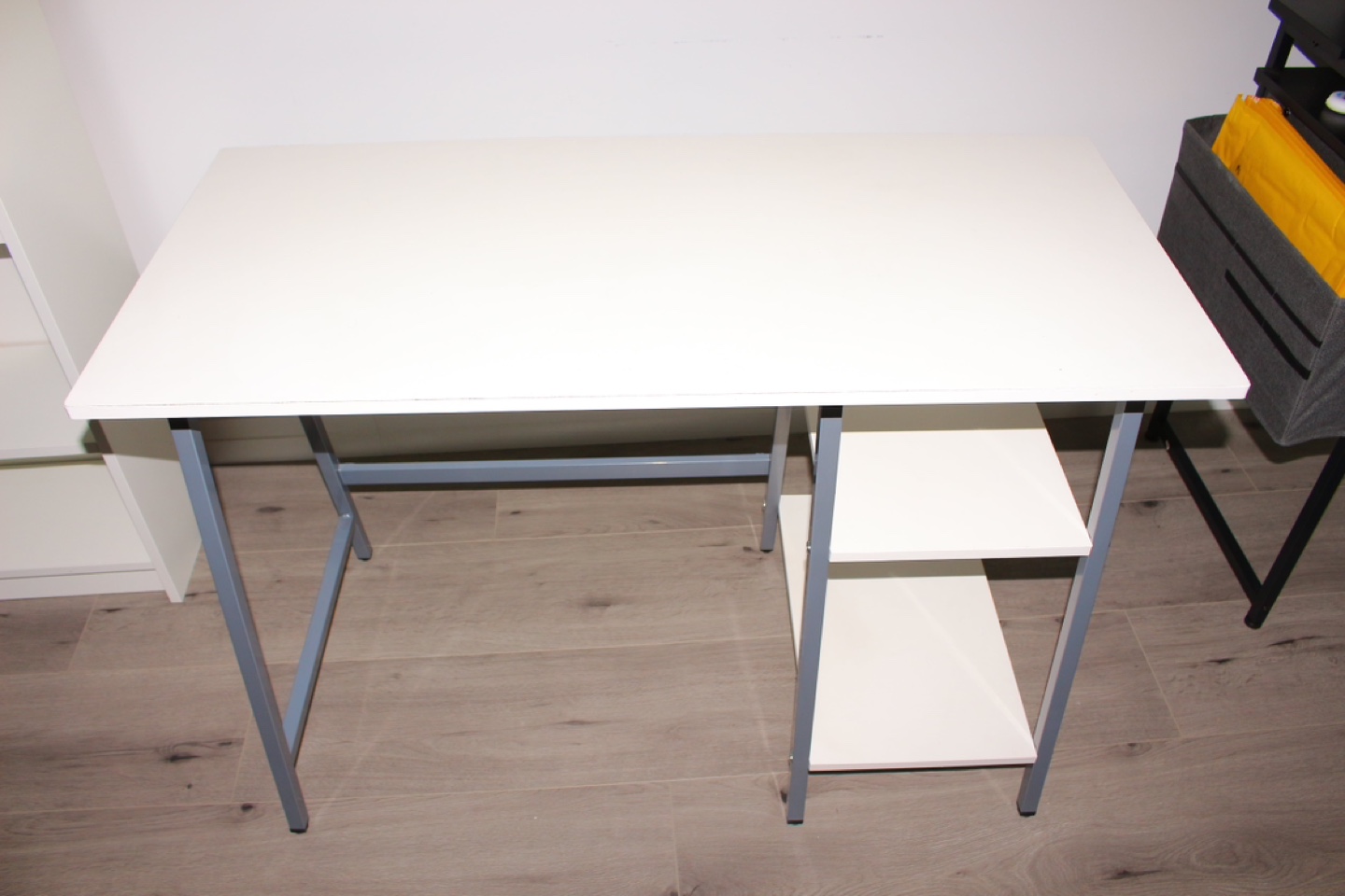 White Computer Desk with Shelf