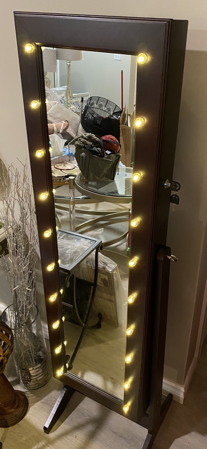 Full Length Mirror with Lights and Storage