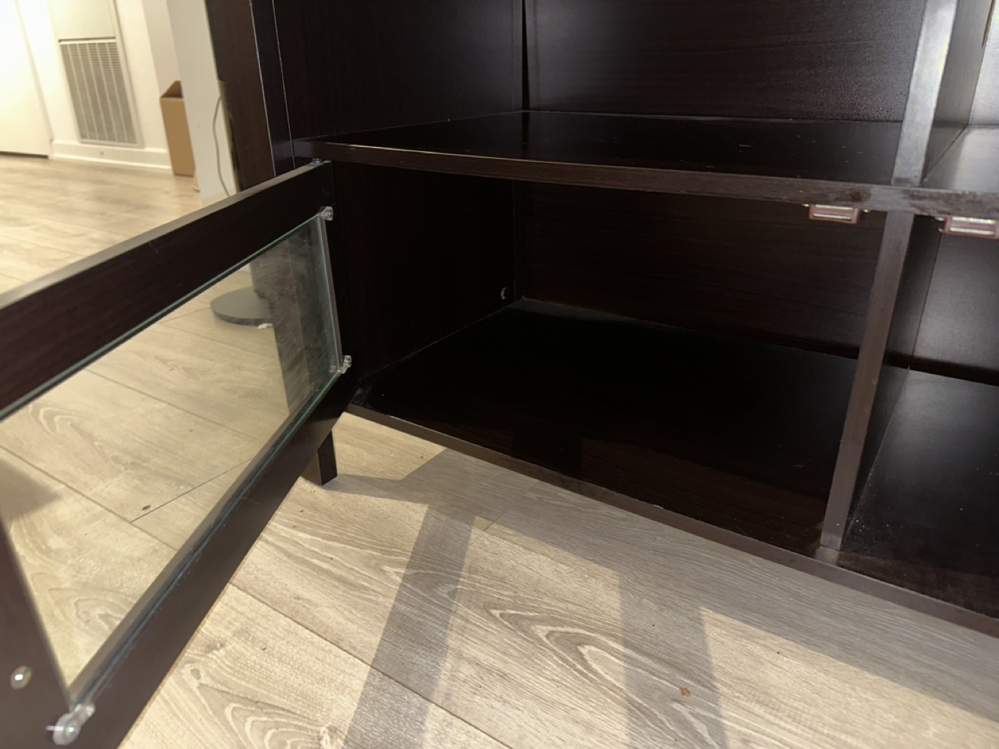 Black TV Stand with Glass Doors - photo 4