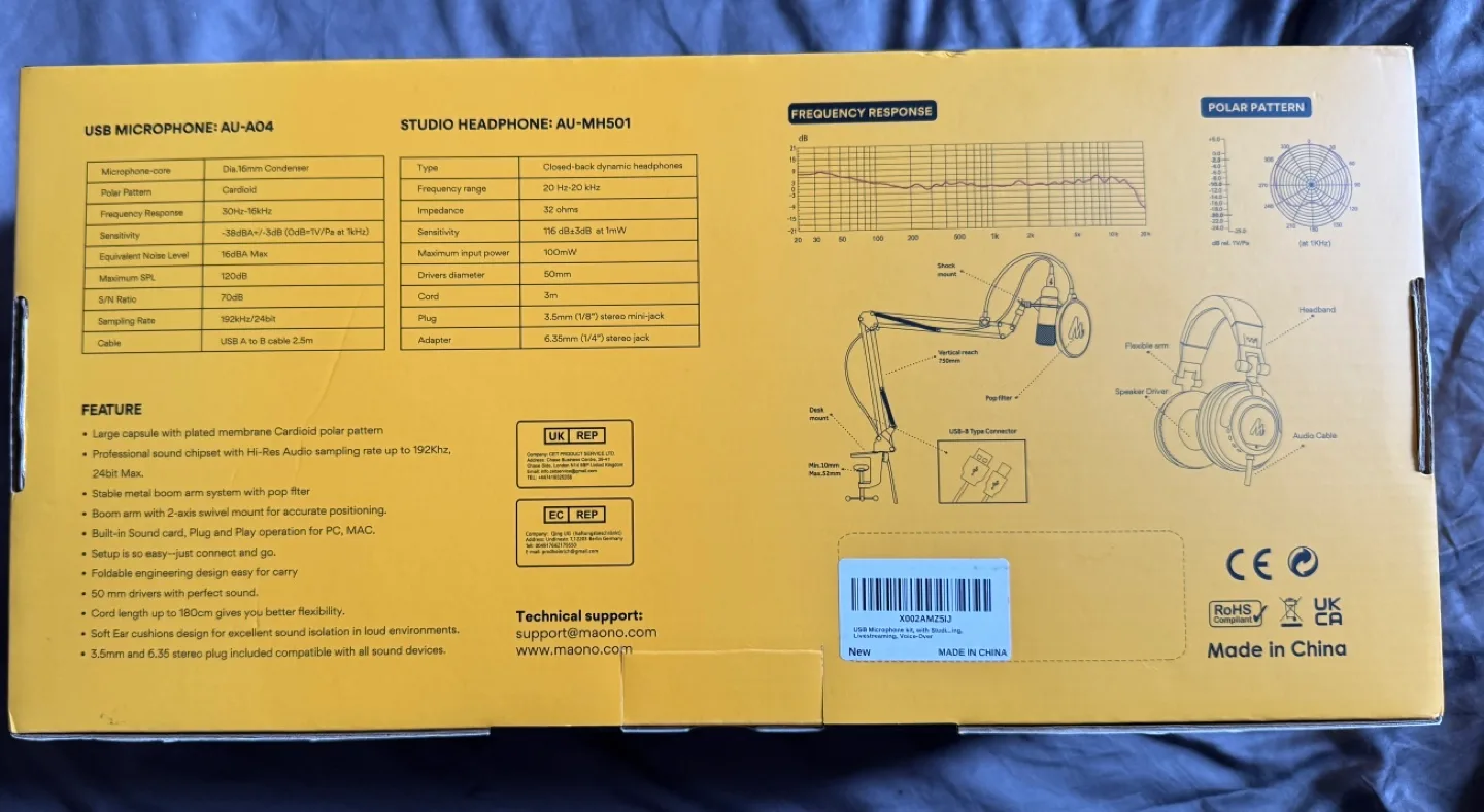 Maono Podcast Microphone and Studio Headphones Kit image indicator(2)