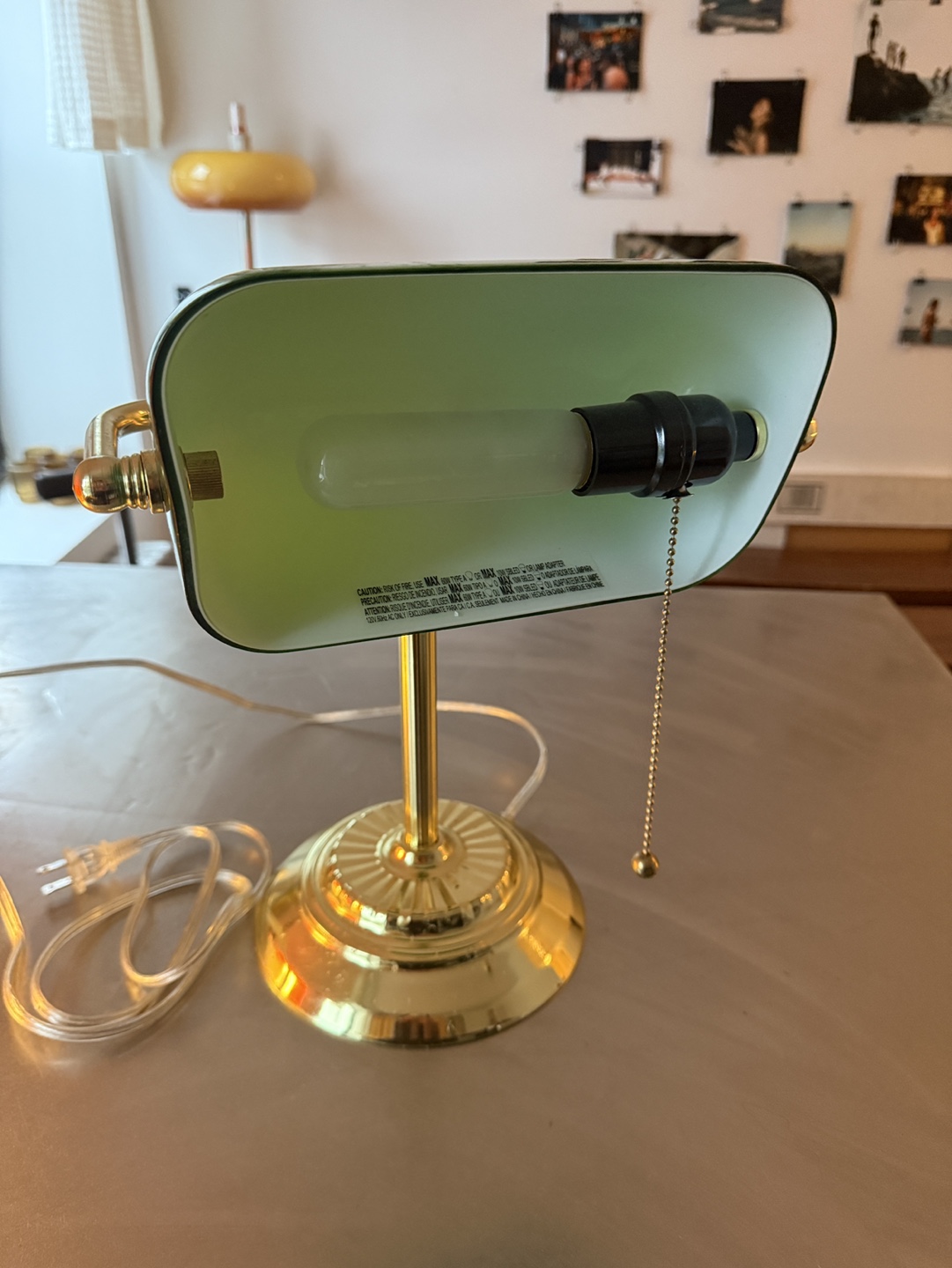 Green Glass Banker's Lamp - photo 2