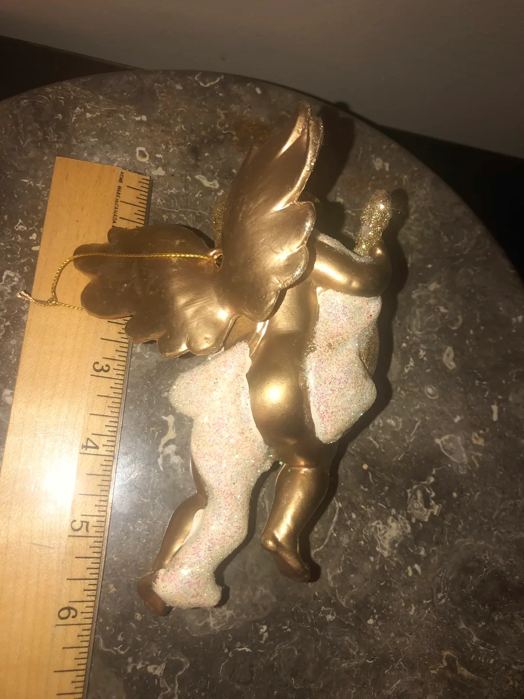 Gold Glitter Angel Ornament image indicator(3)