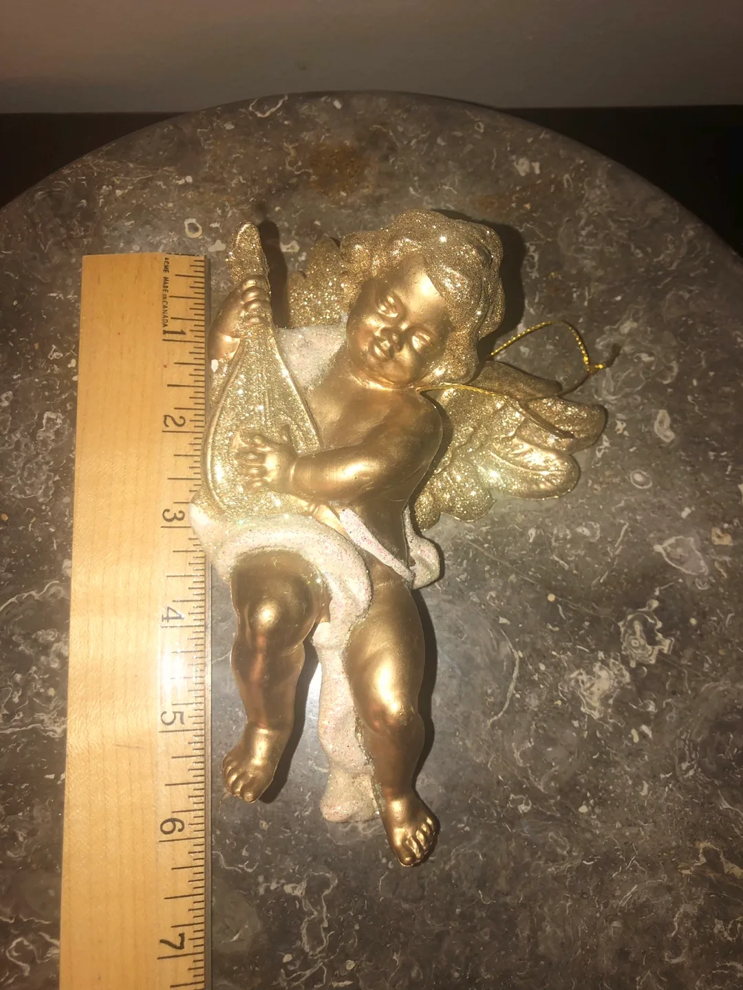 Gold Glitter Angel Ornament image indicator(2)