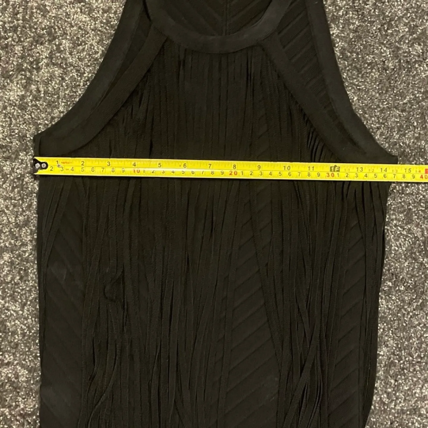 Torn by Ronny Kobo Fringe Ribbed Textured Medium Halter Top image indicator(6)