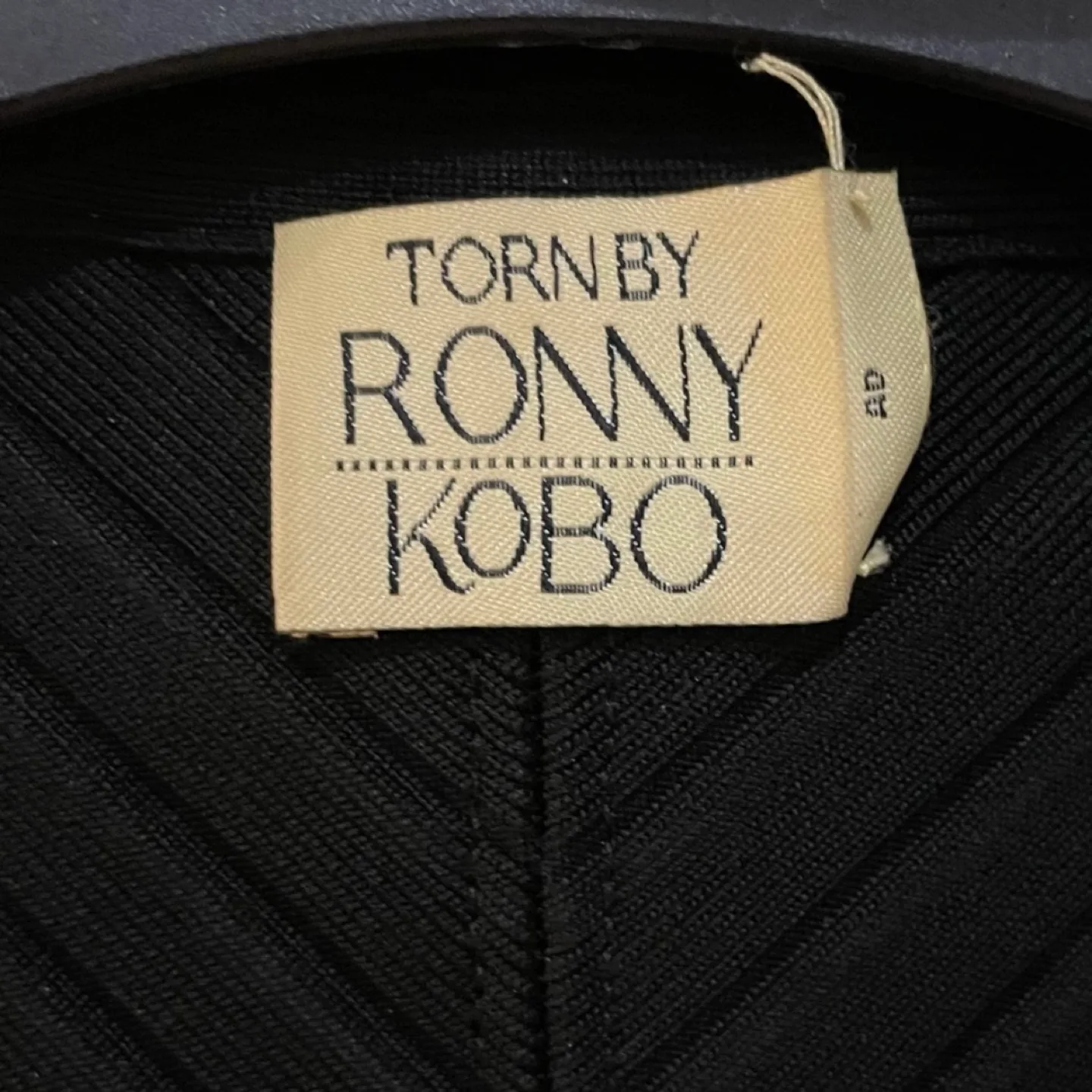 Torn by Ronny Kobo Fringe Ribbed Textured Medium Halter Top image indicator(10)