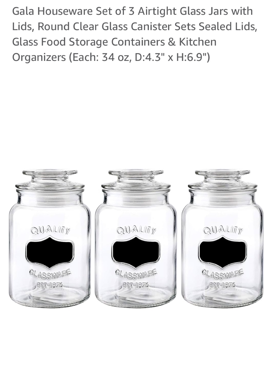 Set of 3 Glass Jars with Lids - photo 4