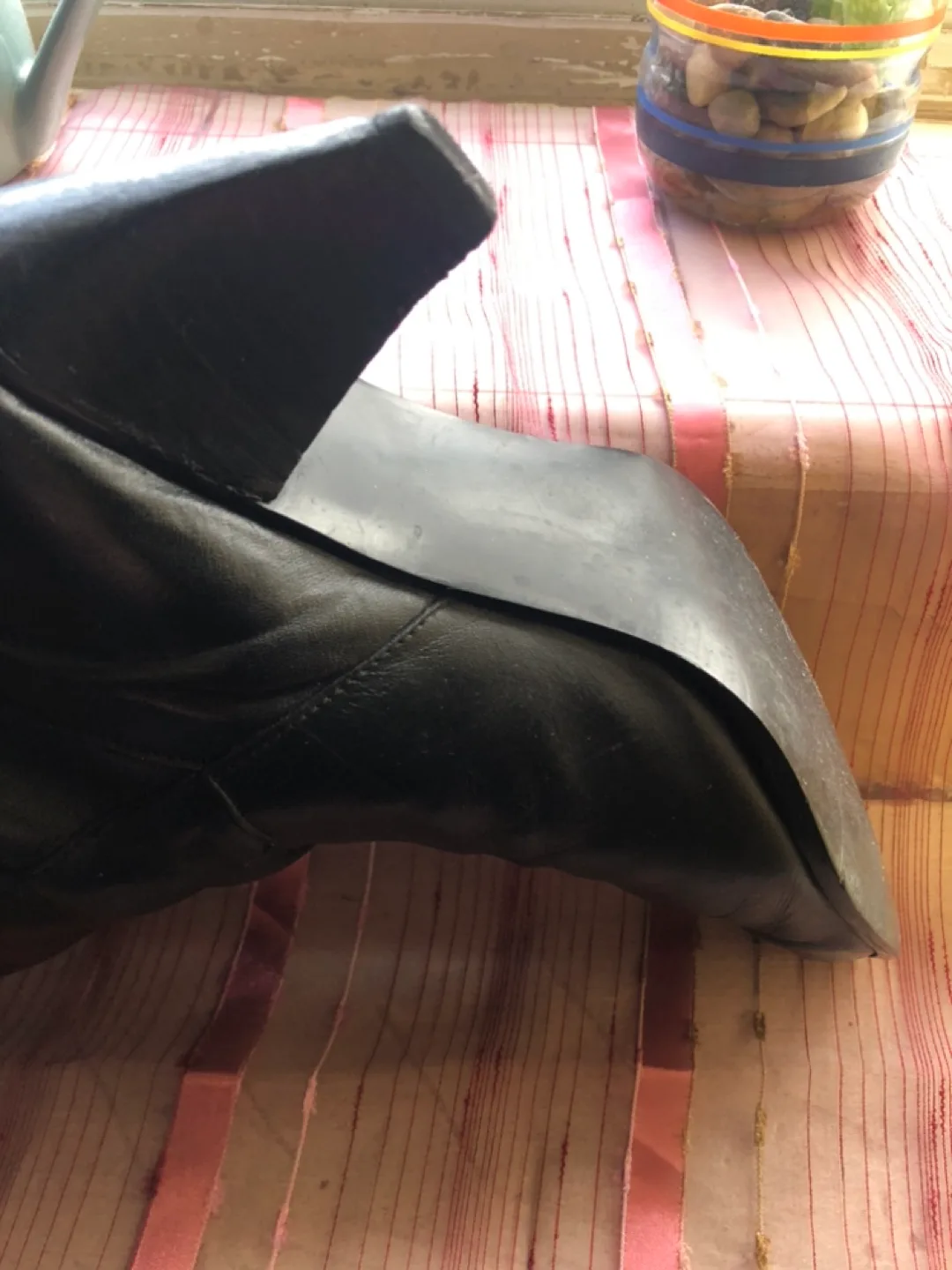 Vintage Black Leather Knee High Boots image indicator(4)