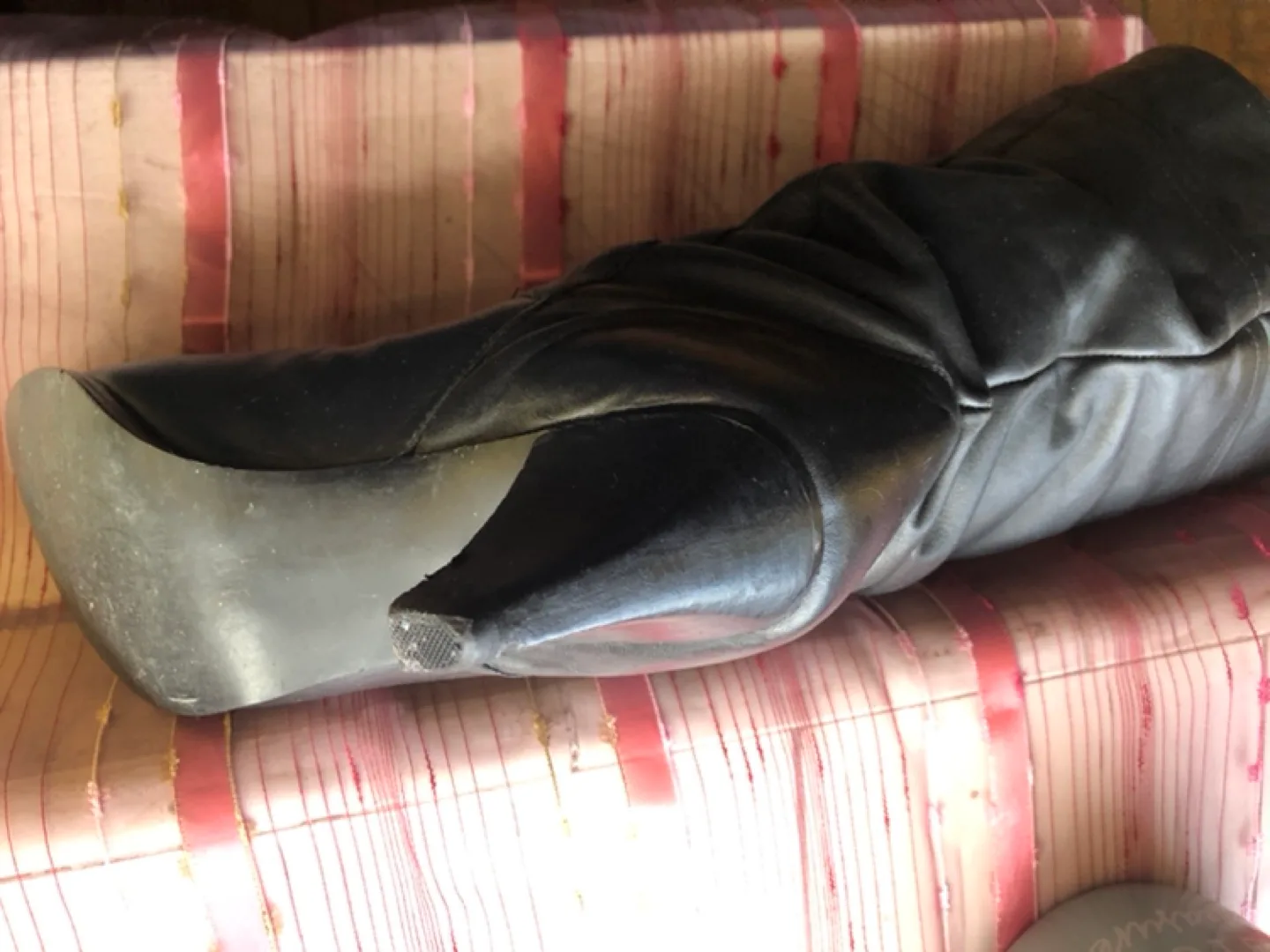 Vintage Black Leather Knee High Boots image indicator(7)