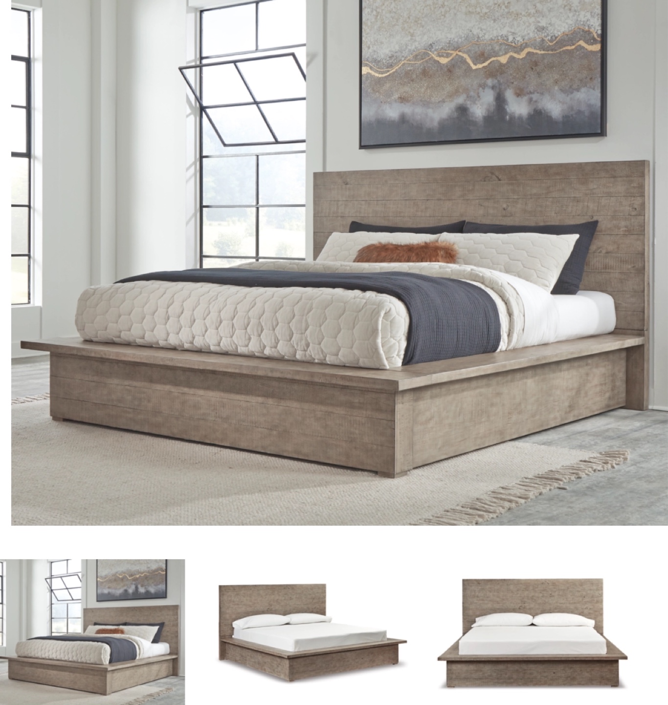 Ashley Langford Furniture Platform Bed & Nights Stands - photo 5