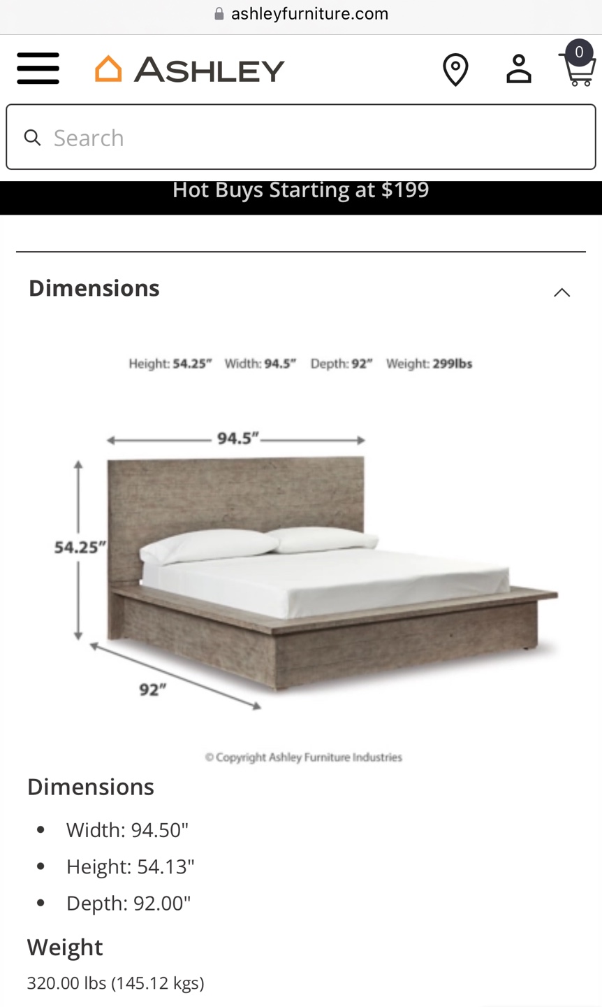 Ashley Langford Furniture Platform Bed & Nights Stands - photo 4
