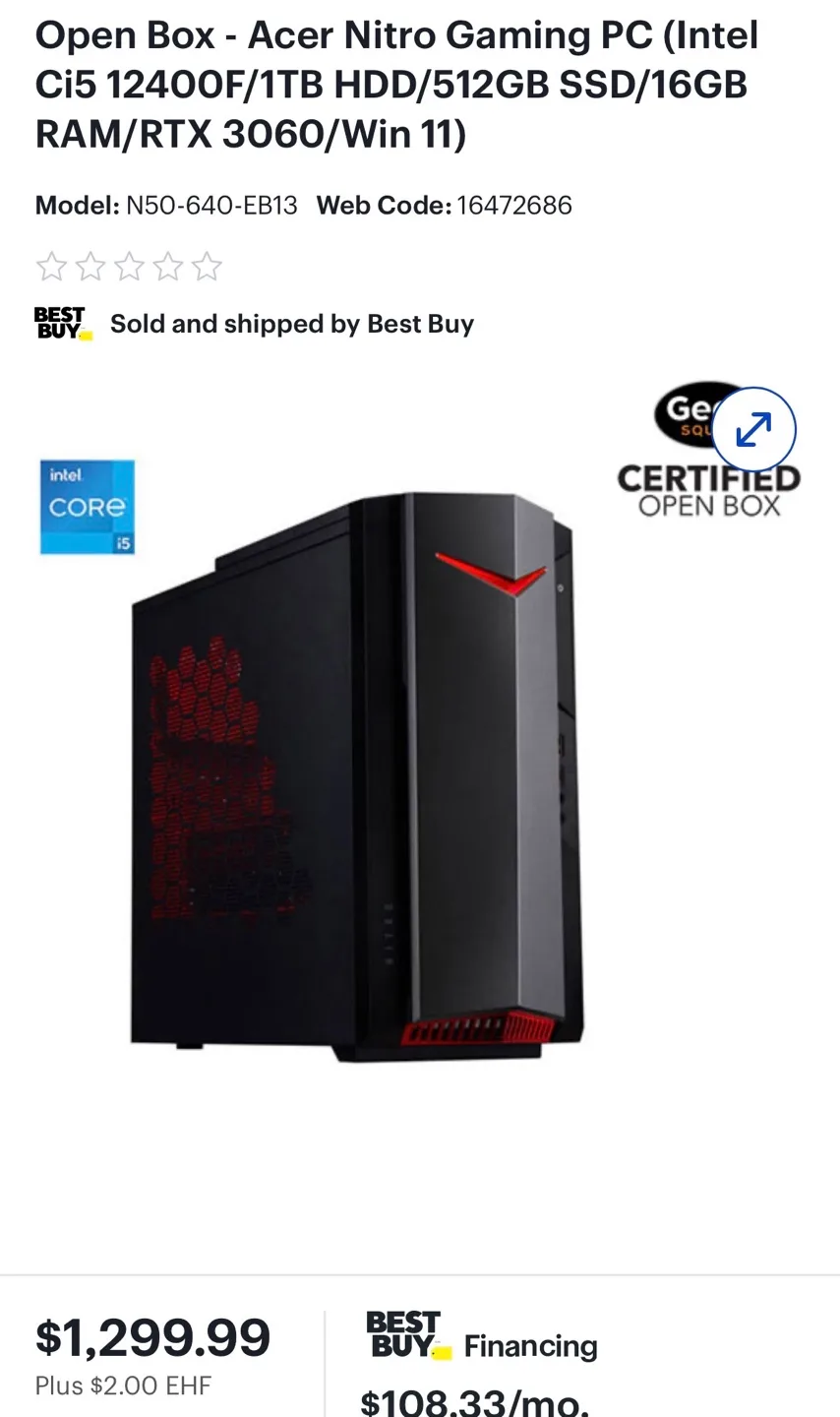 Price Negotiable – RTX 3060 PC, 27” Monitor, & Fury GT-EV3 thumbnail