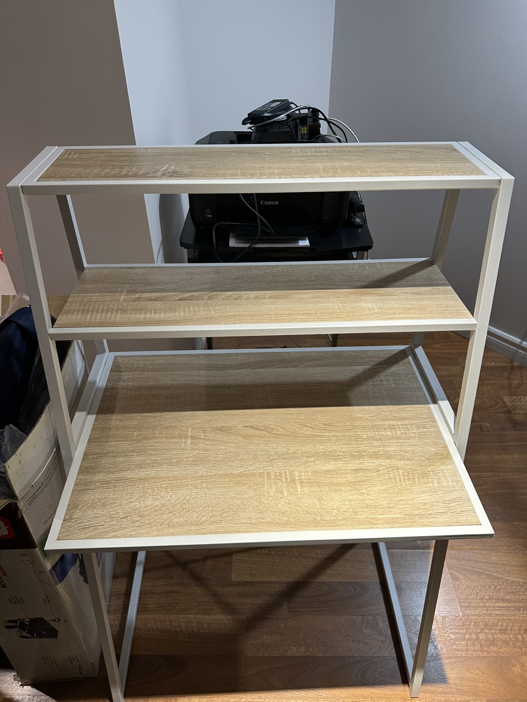White Desk with Shelves - photo 2