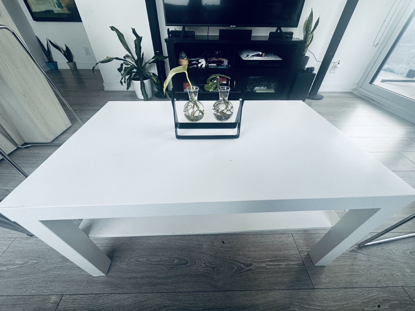 Ikea White Coffee Table with Shelf
