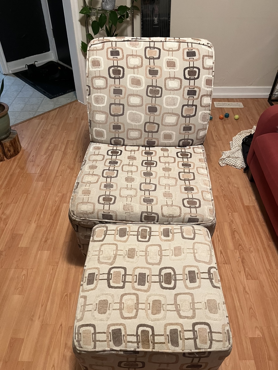 Accent Chair and Ottoman Set