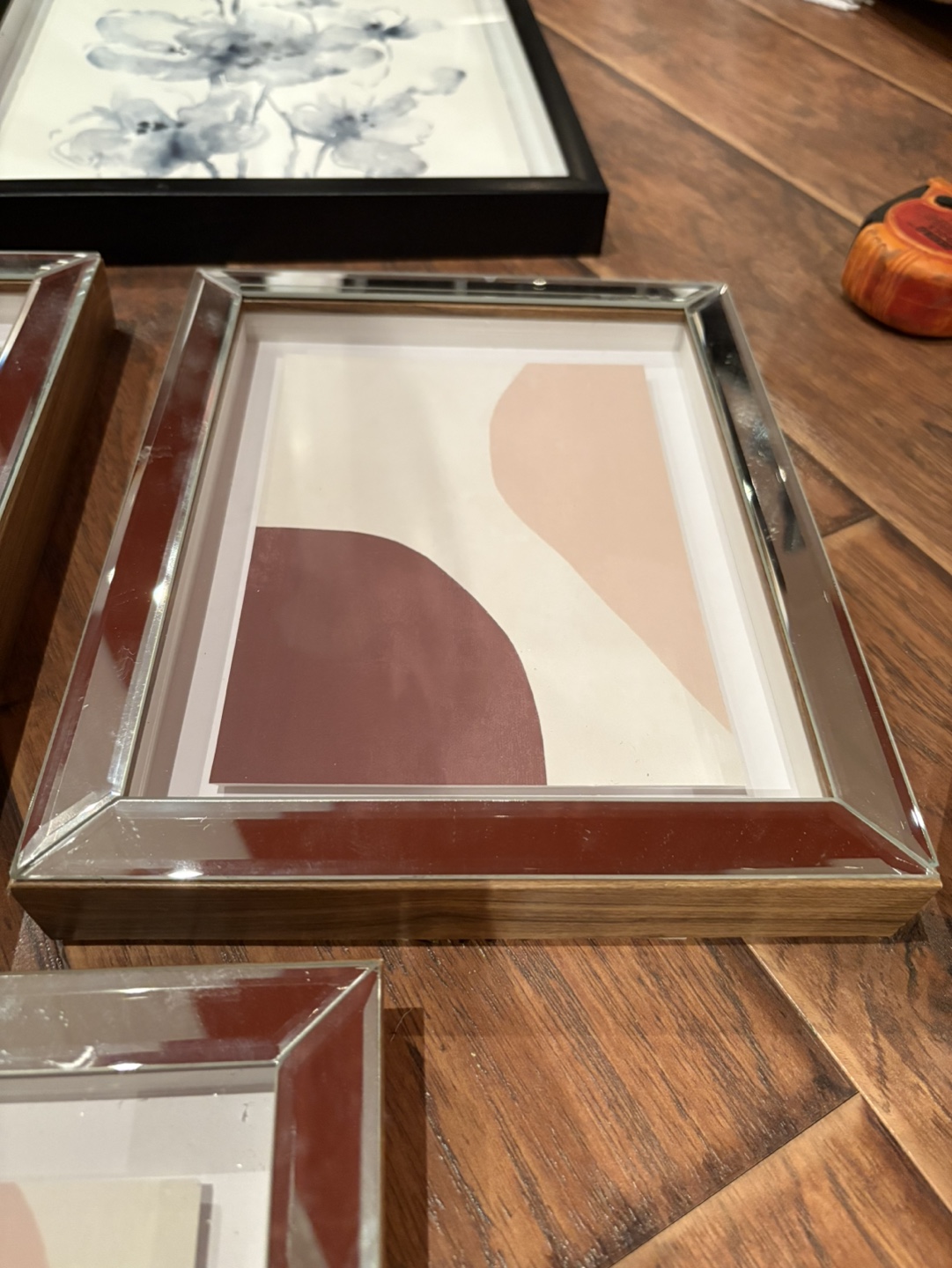 Set of 3 Abstract Wall Art Prints in Mirrored Frames - photo 2