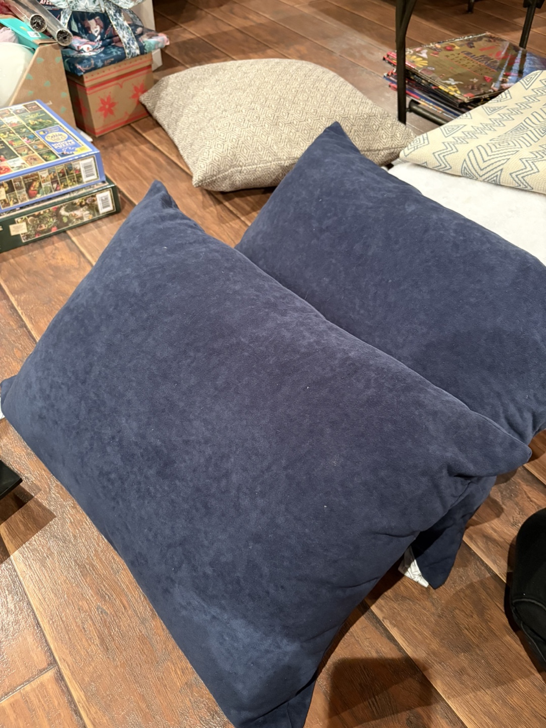 Blue Suede Throw Pillows