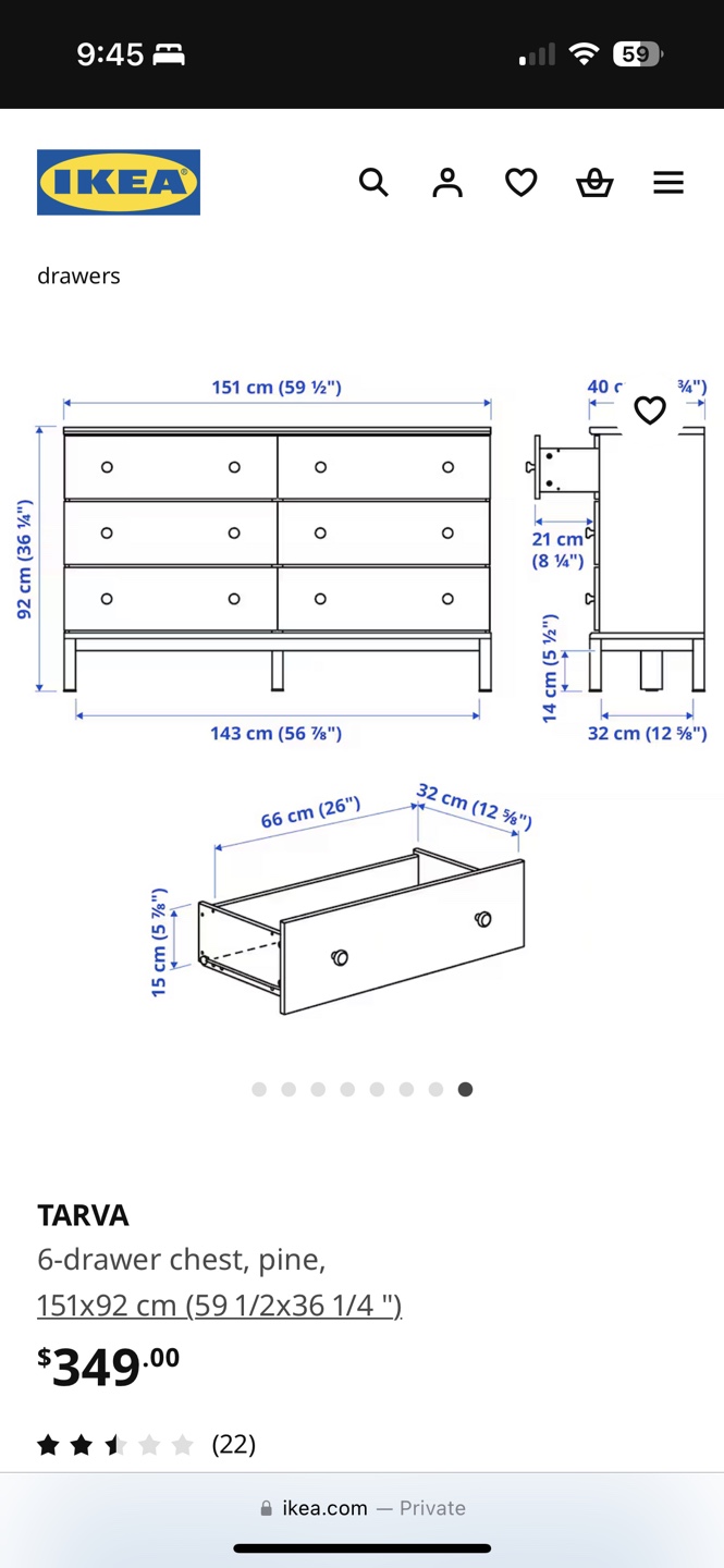 IKEA TARVA 6-drawer chest, pine - photo 3