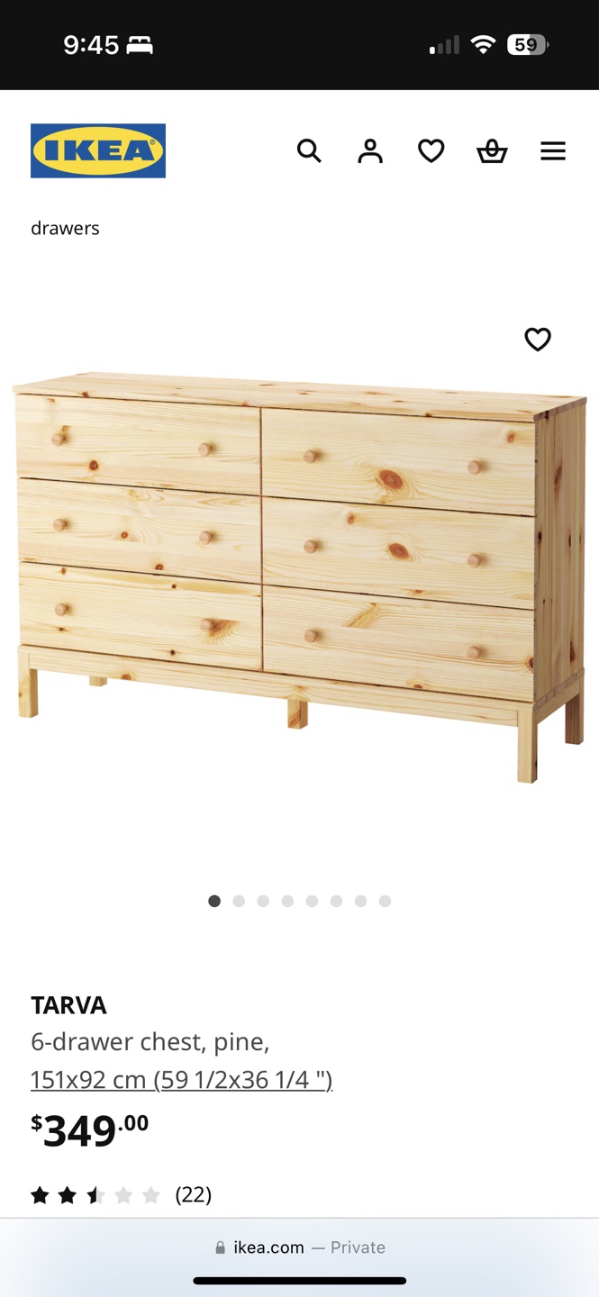 IKEA TARVA 6-drawer chest, pine - photo 2