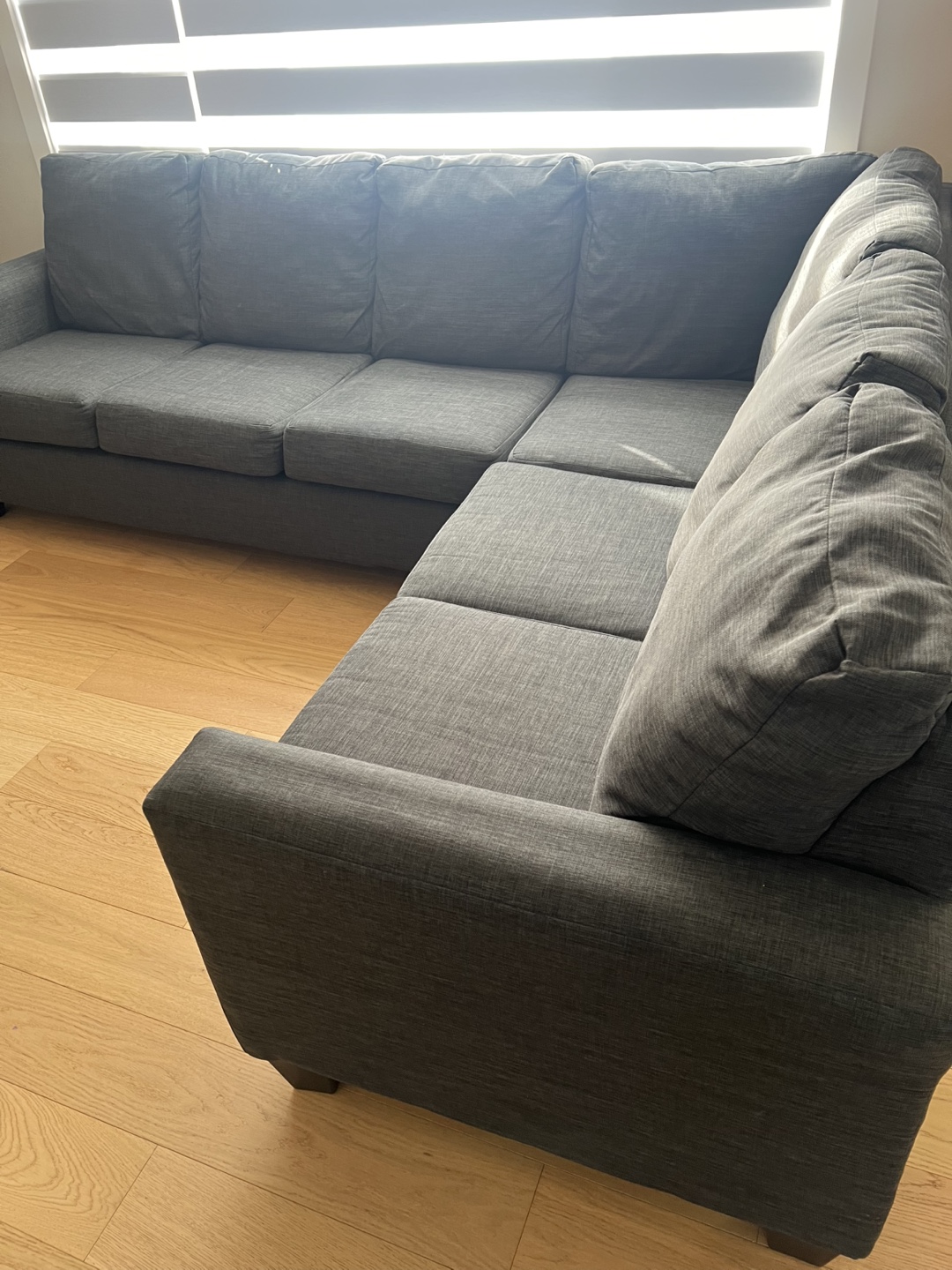 Slate Grey Sectional Sofa Nearly New - photo 4