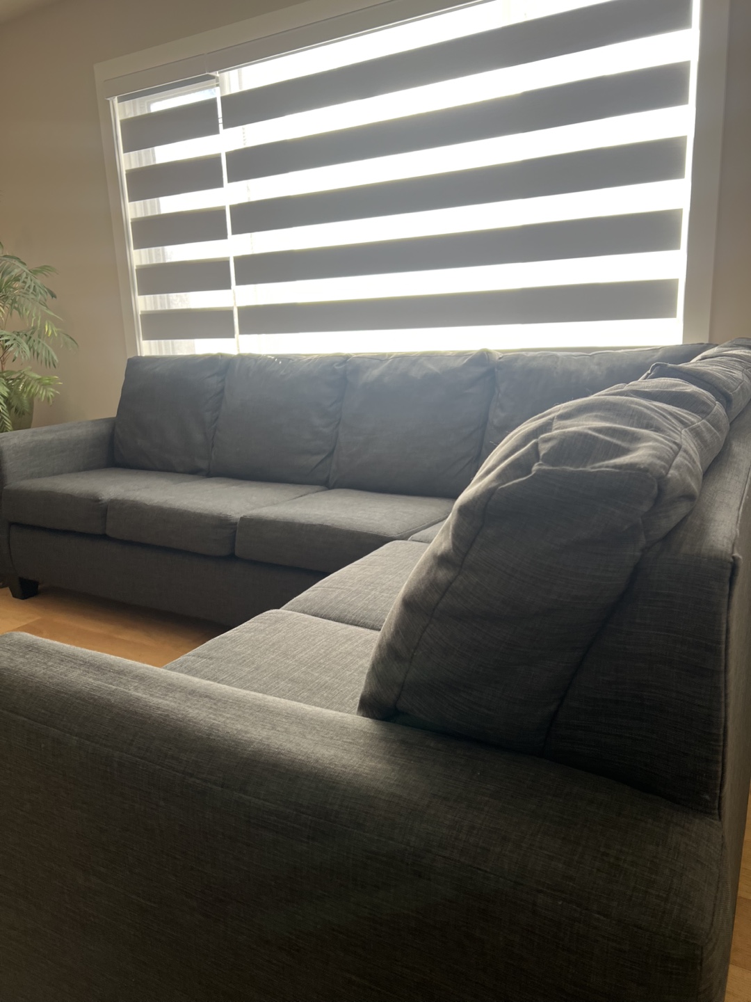 Slate Grey Sectional Sofa Nearly New - photo 2