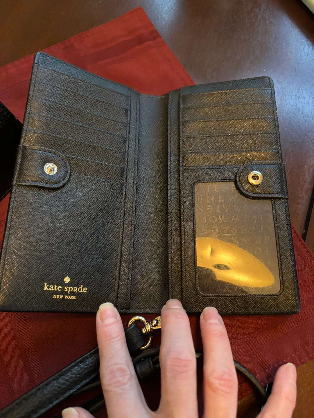 Kate Spade black leather purse image indicator(3)