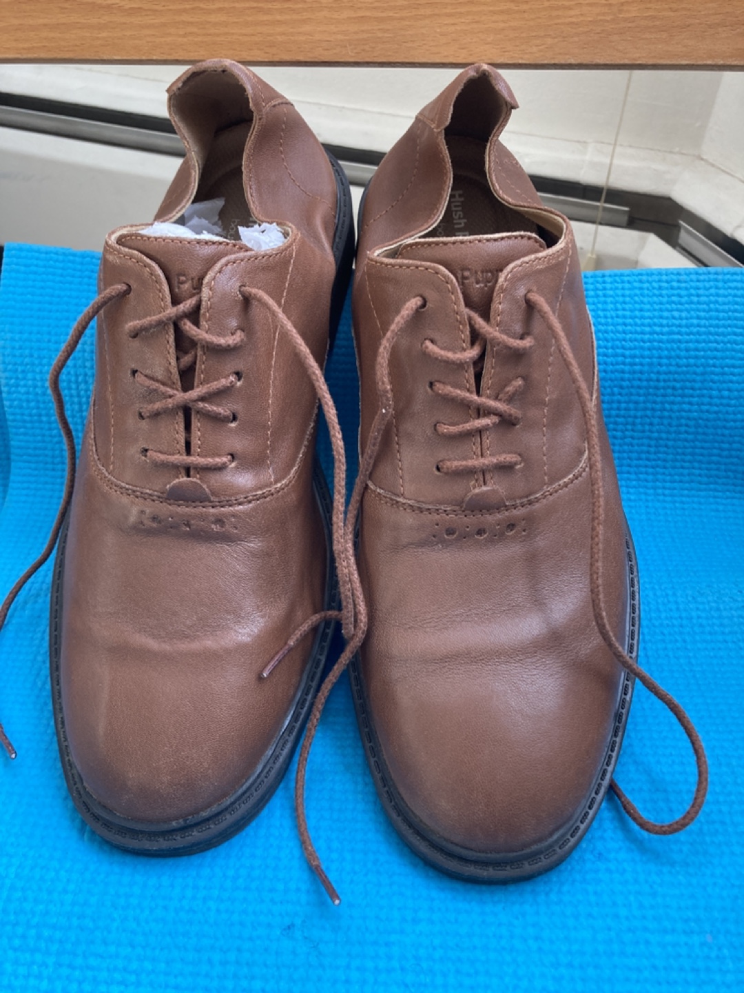 Hush Puppies Men's Brown Leather Shoes( US-10)