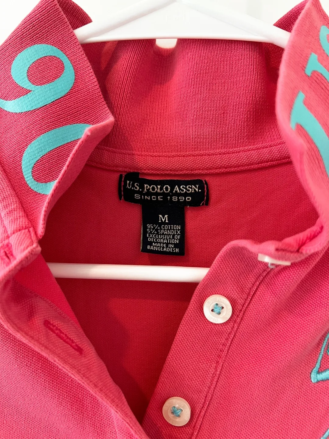 U.S. Polo Assn. 1890 Vintage Pink Polo Shirt Size M image indicator(2)