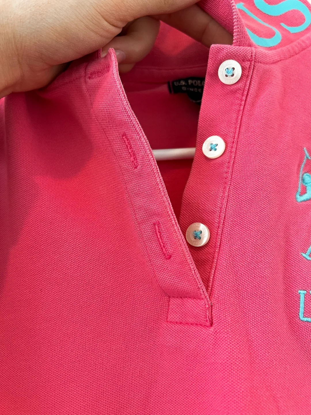 U.S. Polo Assn. 1890 Vintage Pink Polo Shirt Size M image indicator(3)
