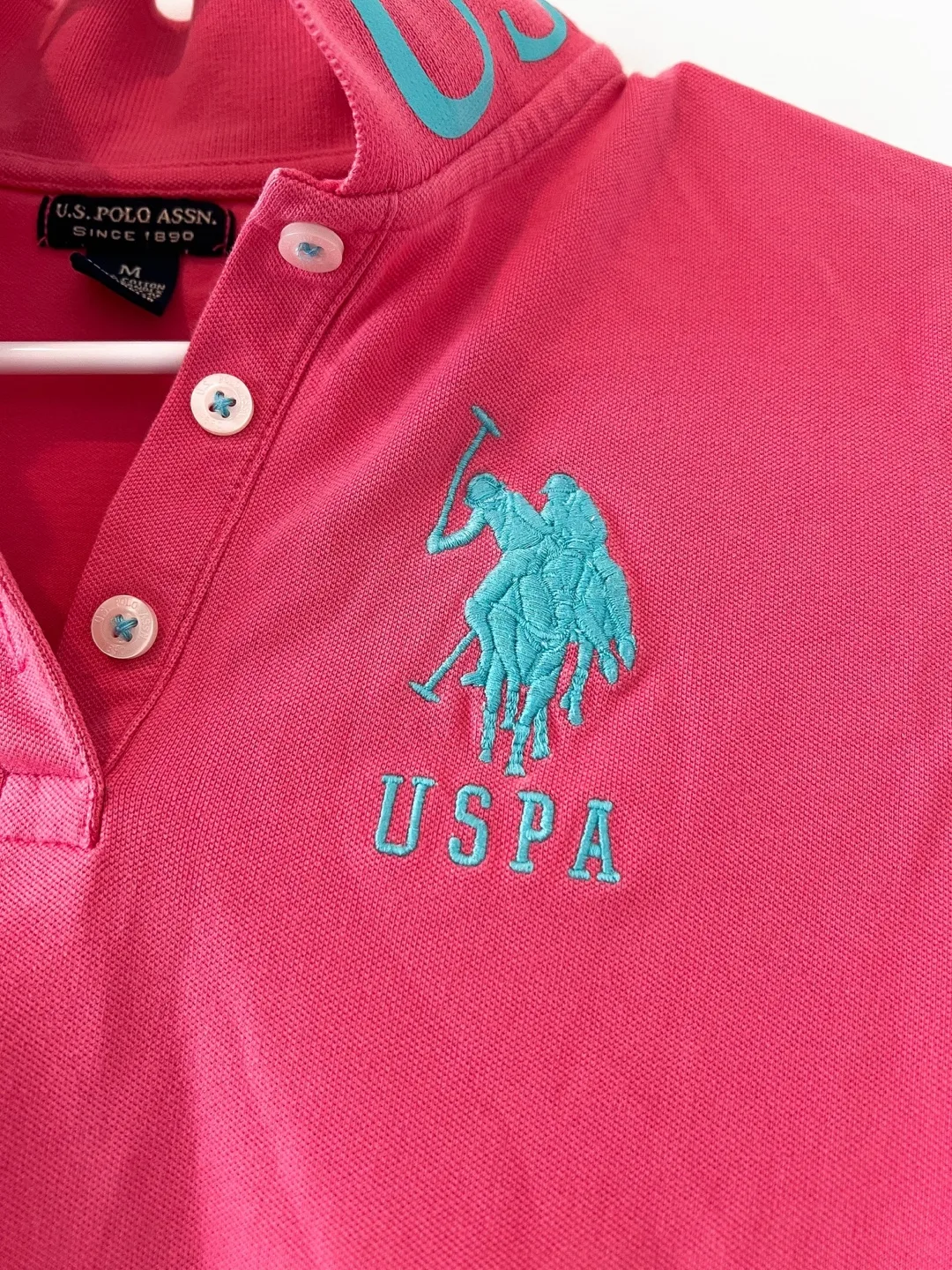U.S. Polo Assn. 1890 Vintage Pink Polo Shirt Size M image indicator(9)