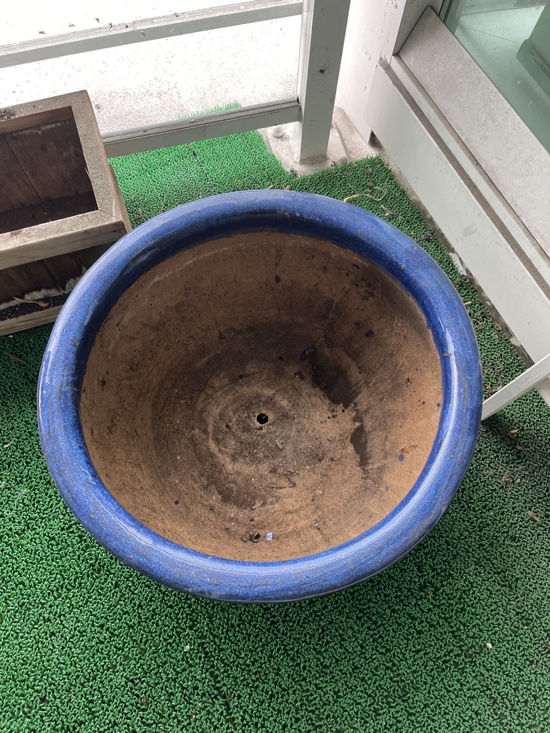 Large Blue Ceramic Planter - photo 2