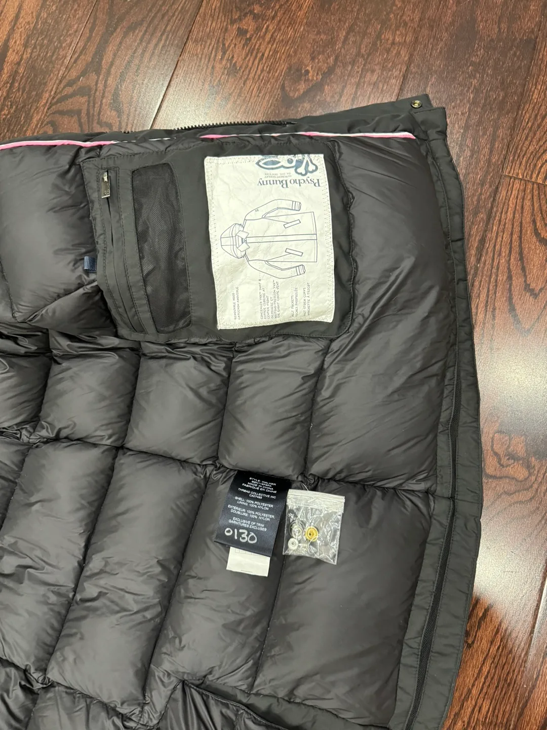 PSYCHO BUNNY WINTER JACKET NEW WITH TAG LARGE BLACK image indicator(3)