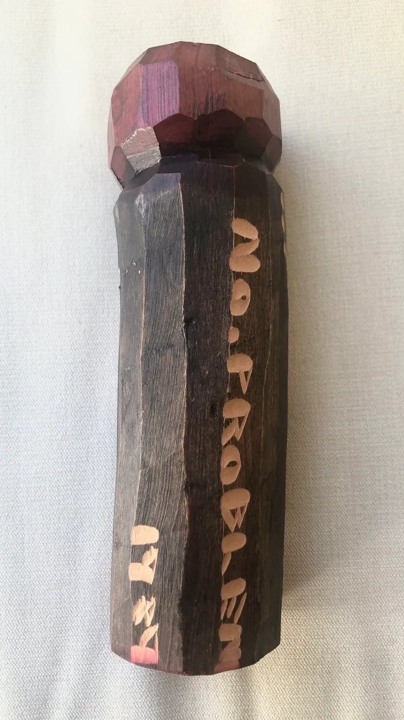 VINTAGE FOLK ART HAND CARVED JAMAICAN RASTAFARIAN HEAD image indicator(4)