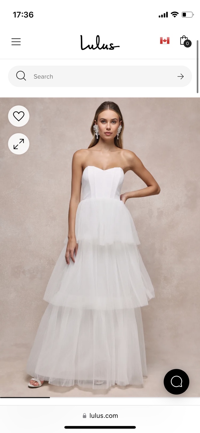 White Strapless Tulle Dress