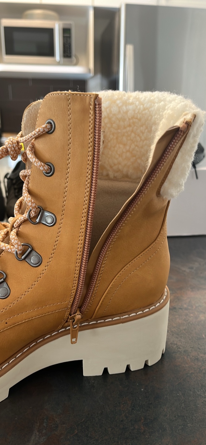 Tan Faux Leather Winter Boots - photo 4