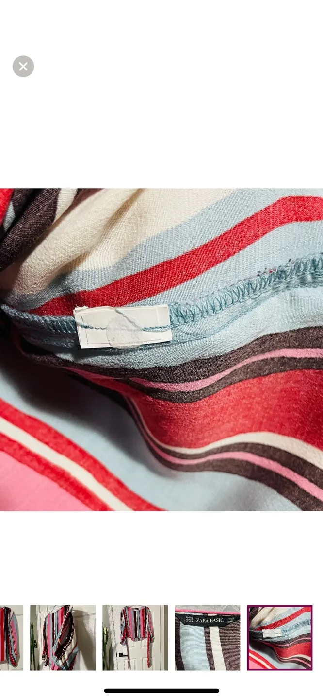 Zara Cold Sleeve Blouse with Tie in Belt image indicator(10)