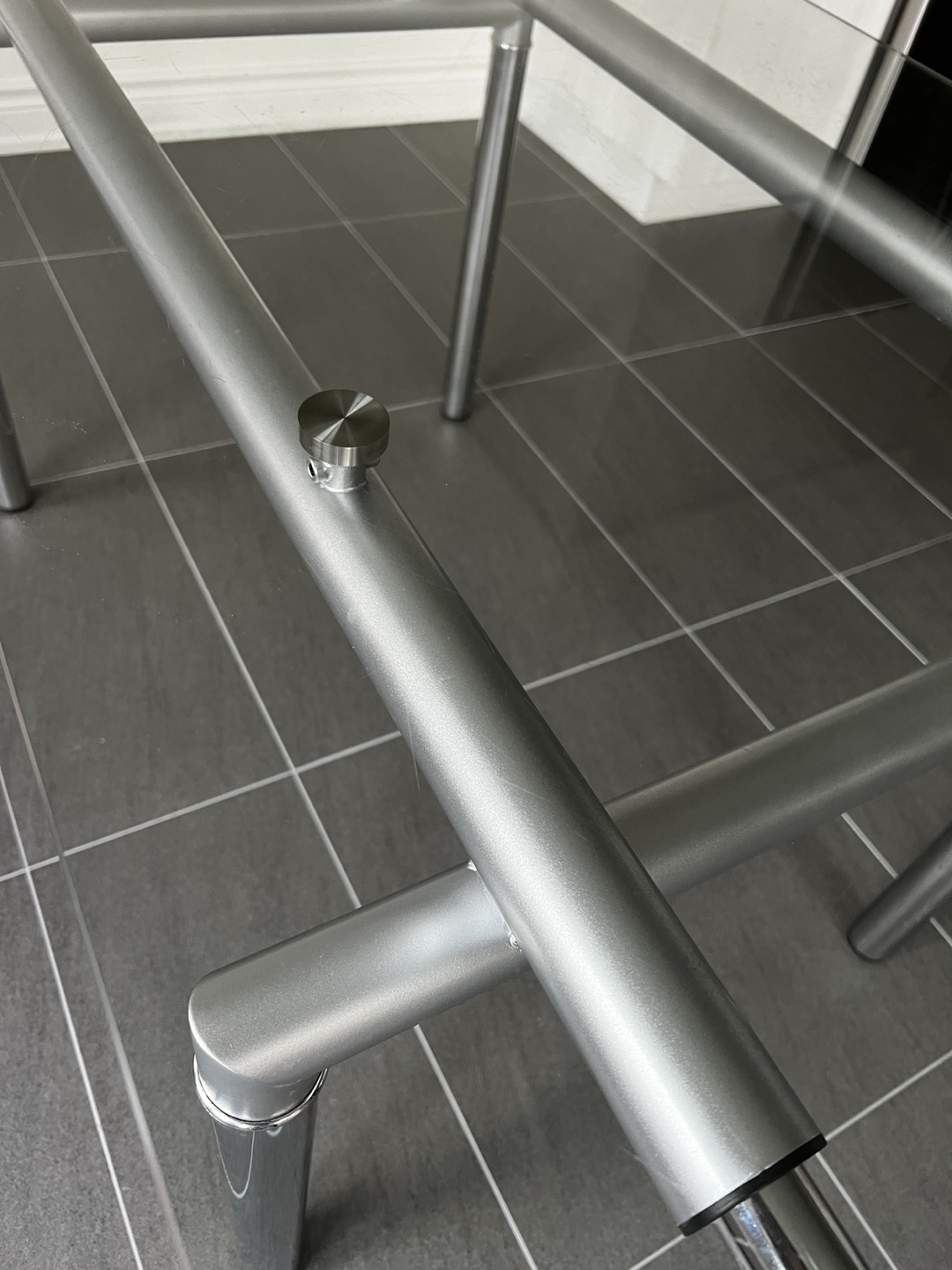 Glass Dining Table with Chrome Legs - photo 4