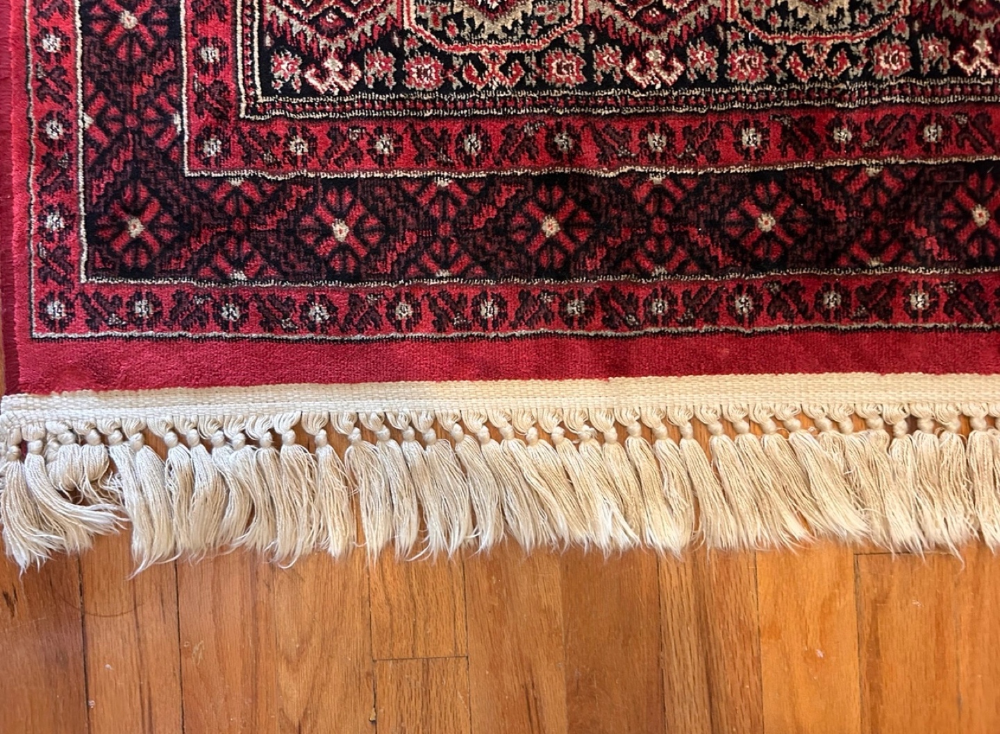 Red and Black Area Rug with Tassels - photo 2