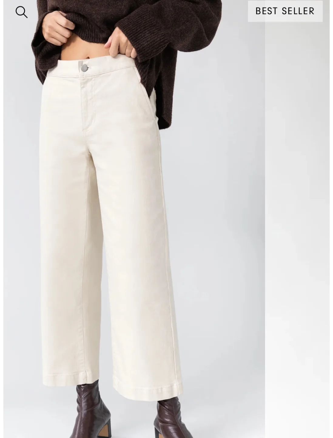 OAK+FORT Cropped Wide Leg Pants 26 xs image indicator(2)