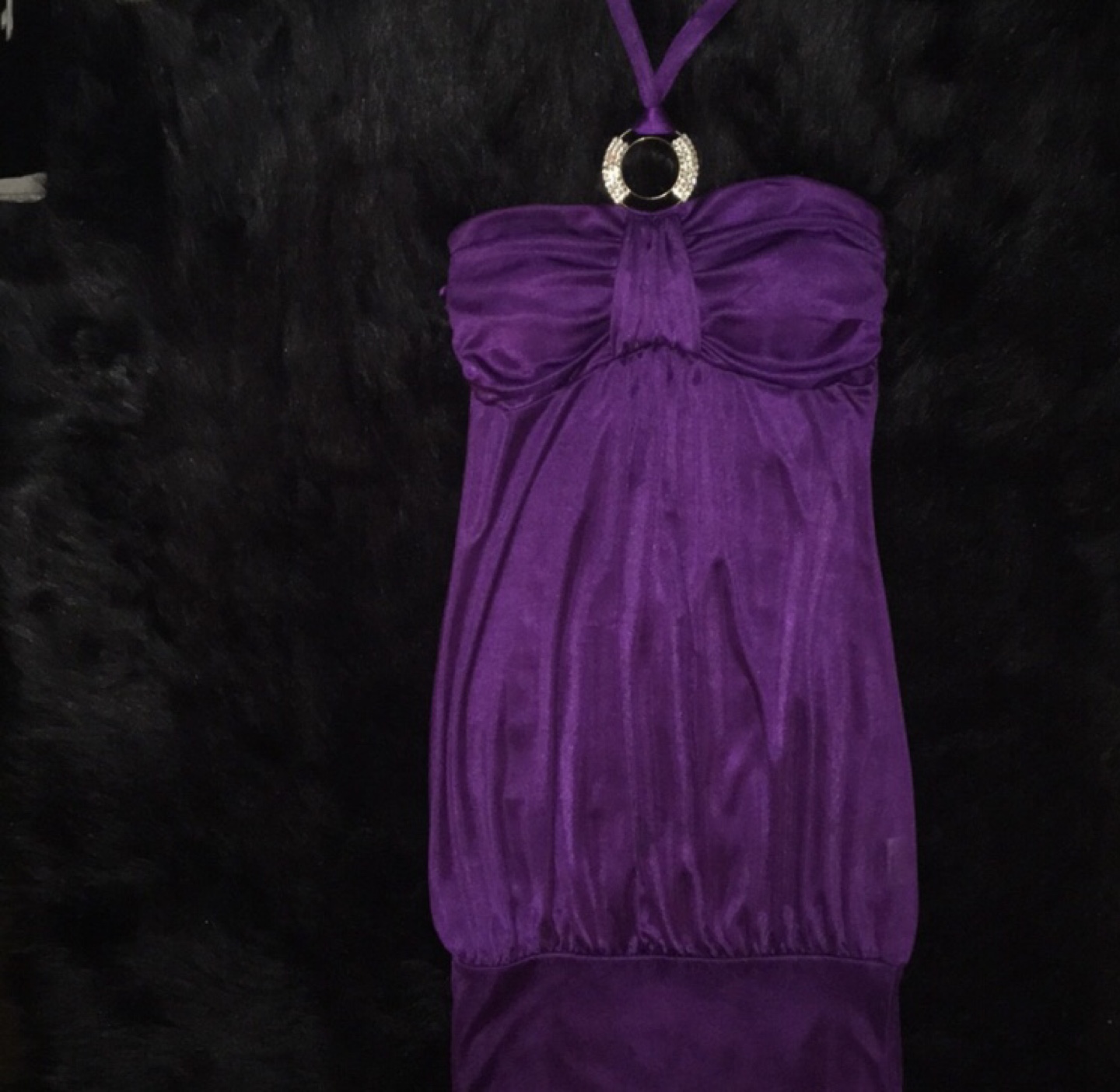 Le Chateau Purple Strapless Dress
