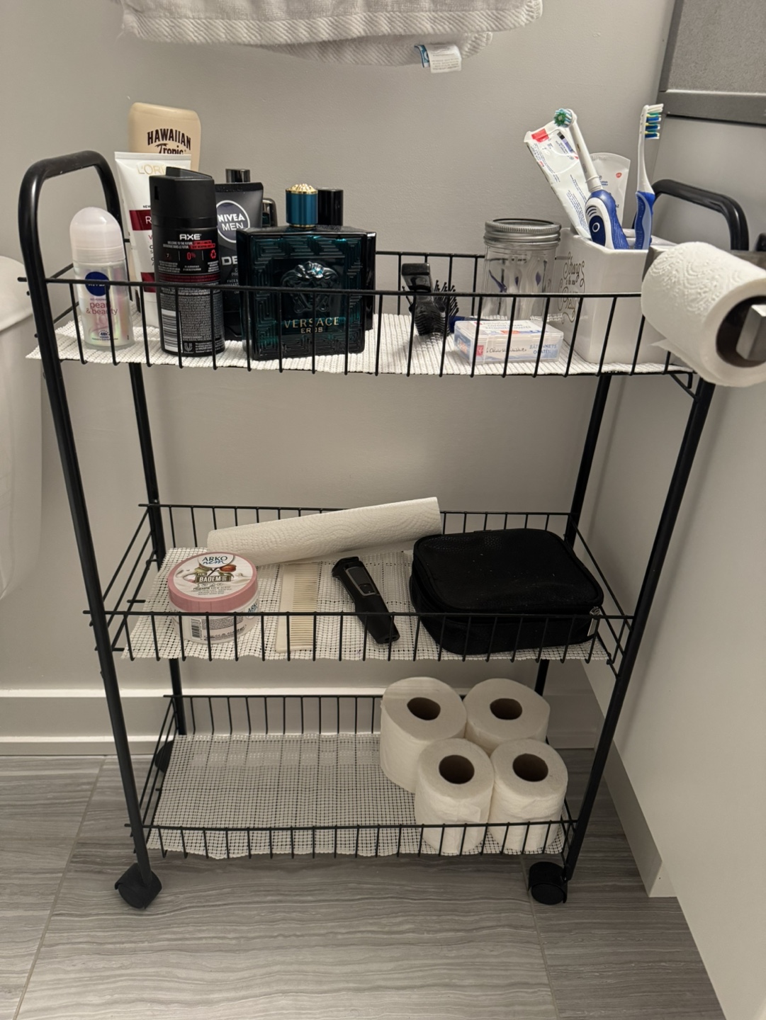 Black Rolling Cart/Shelving Unit