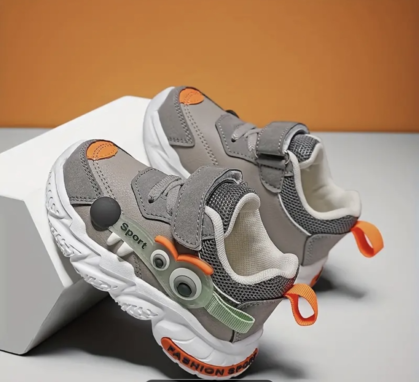 Kids' Grey Sneakers with Cartoon Design - photo 3