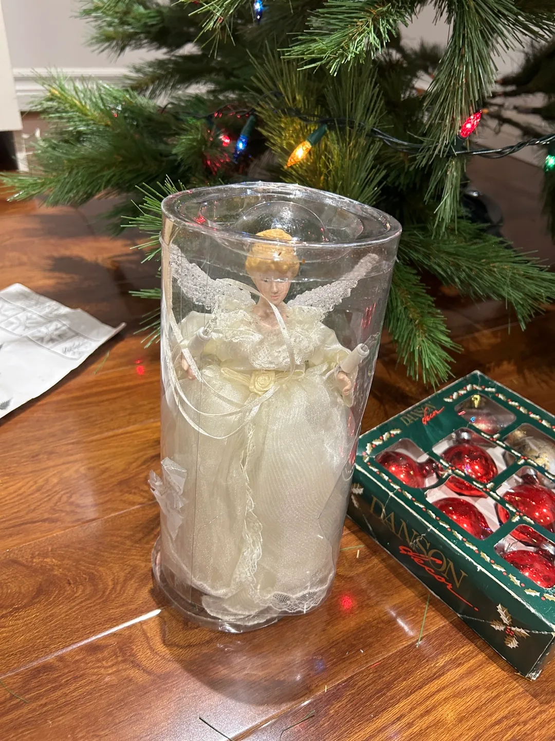 6.5 feet looks real Christmas Tree with Ornaments and Angel image indicator(3)