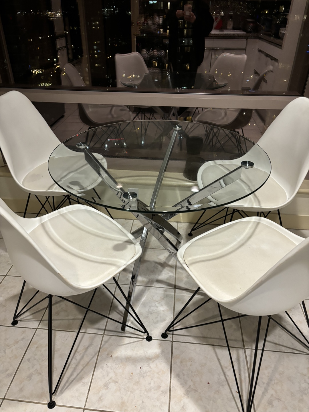 Glass Dining Table and 4 Chairs