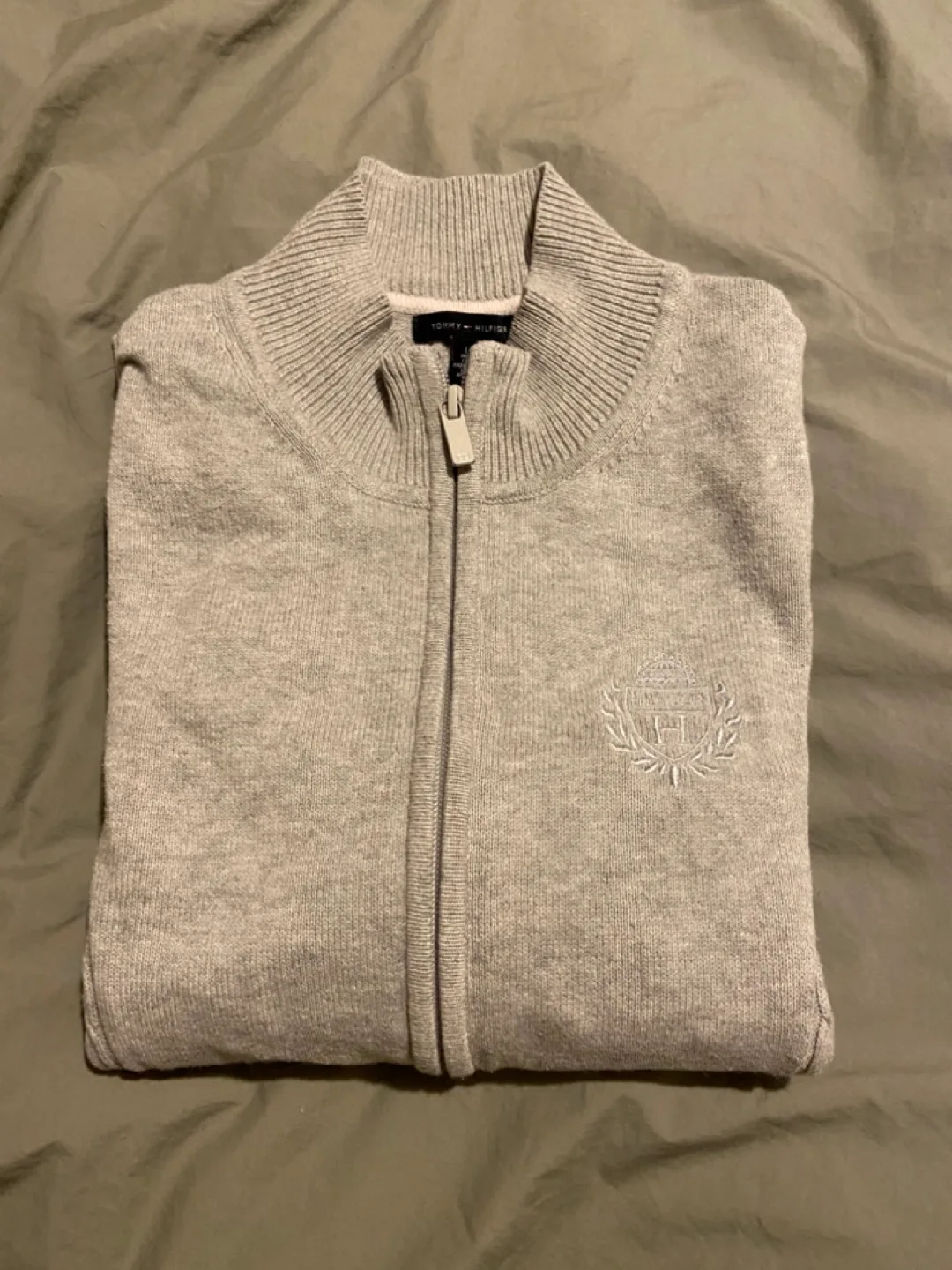 Tommy Hilfiger Grey Zip-Up Sweater #freecycle thumbnail