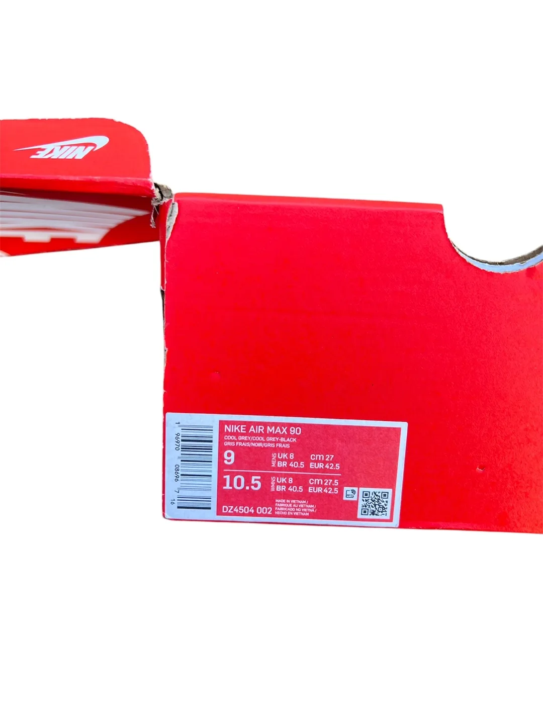 Men's Nike Air Max 90 Sneakers Cool Grey/Black Reflective SIZE 9 image indicator(6)