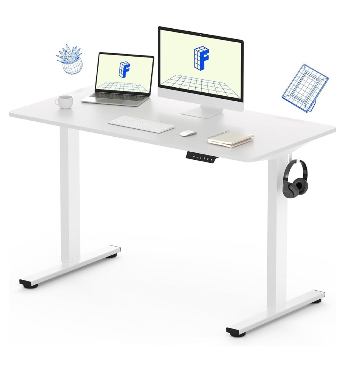 White Electric Adjustable Standing Desk - photo 4