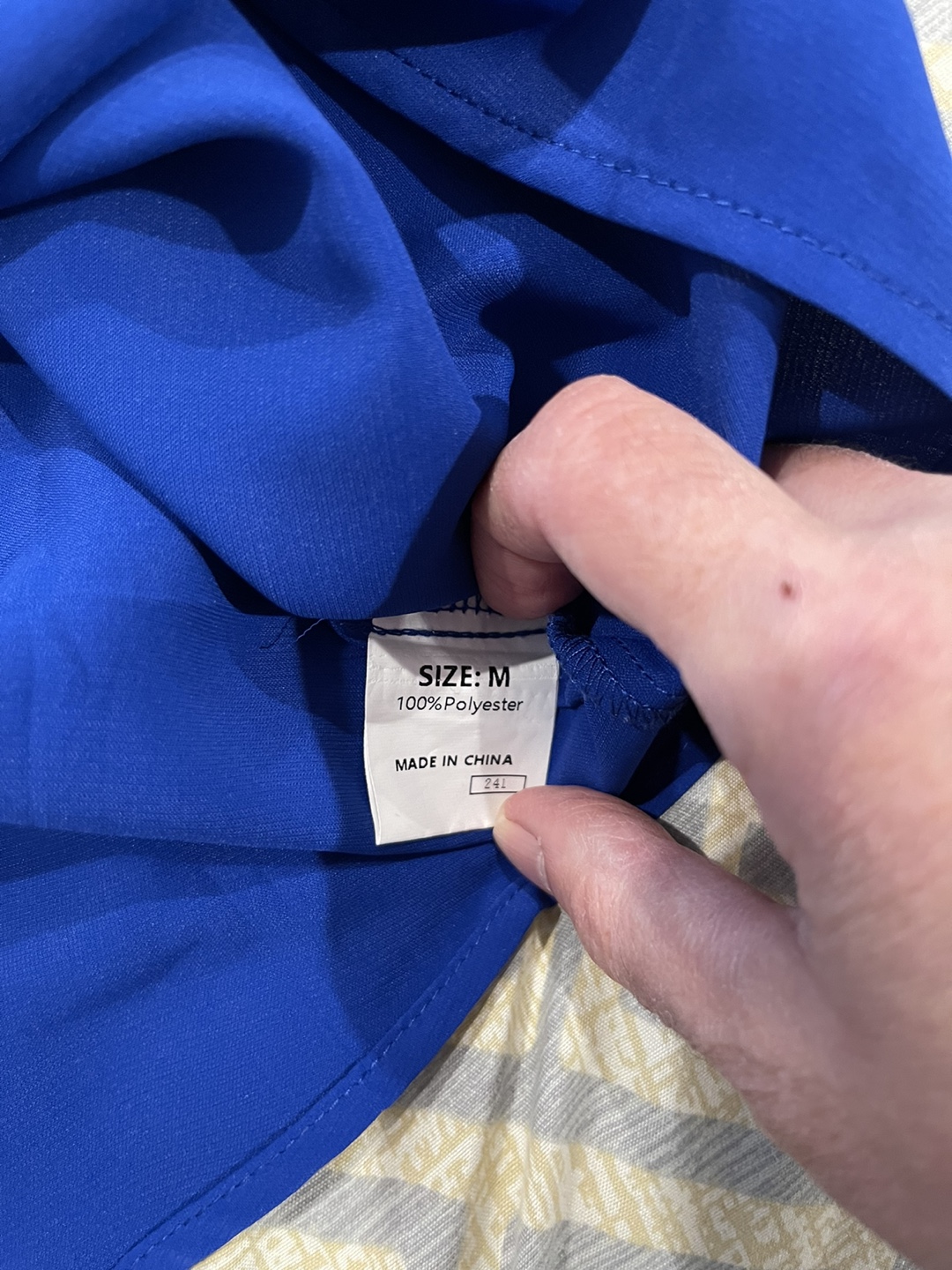 Blue V-Neck Puff Sleeve Blouse Size M - photo 2