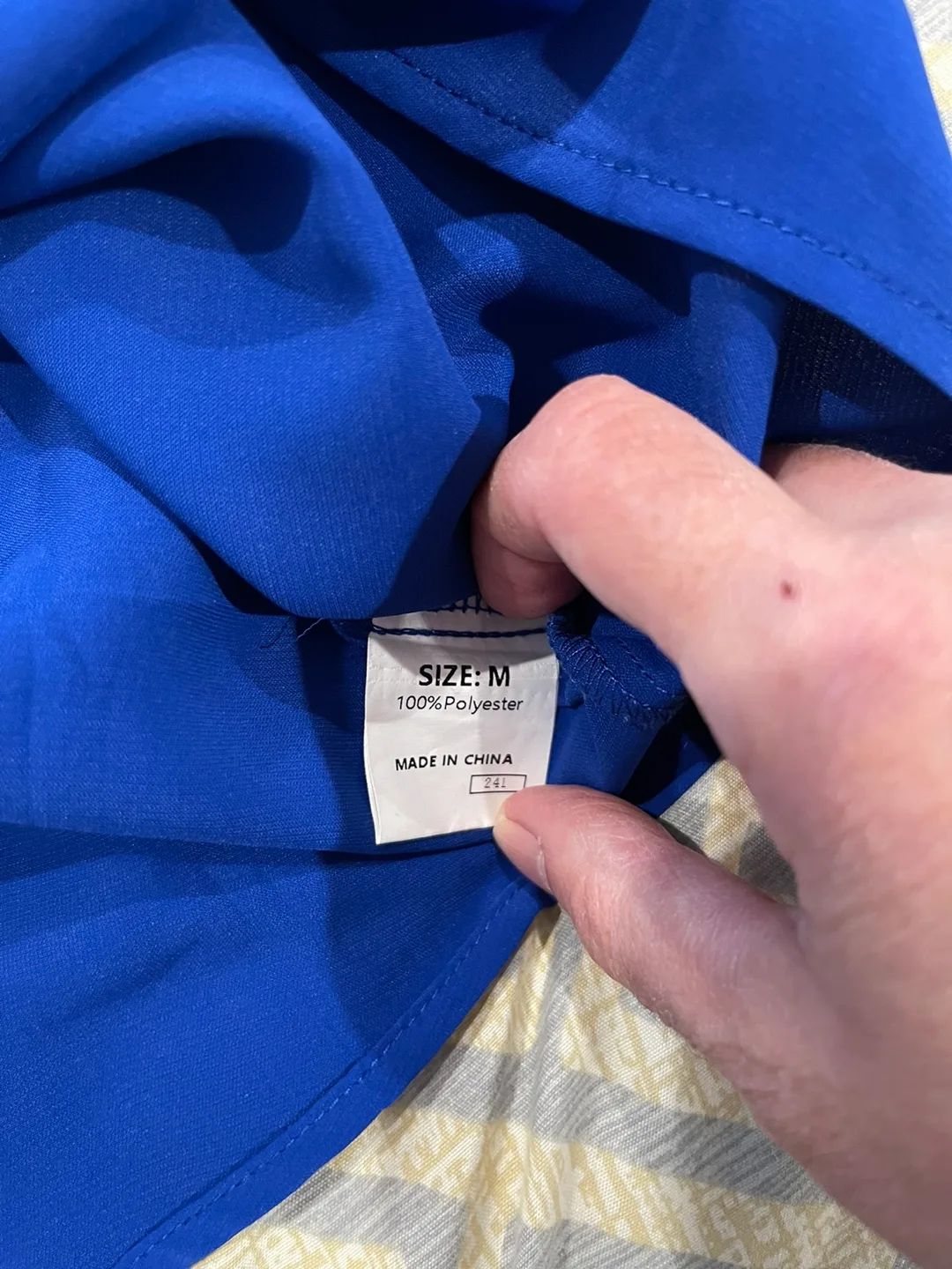 Blue V-Neck Puff Sleeve Blouse Size M image indicator(2)